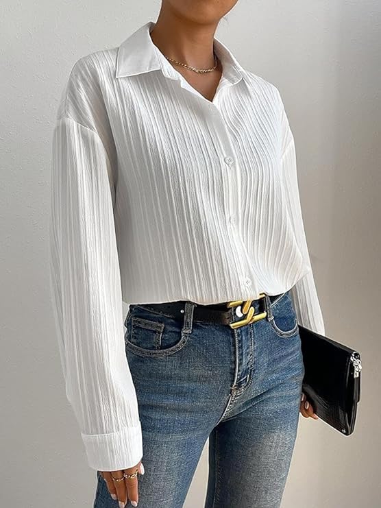 GRECIILOOKS white linen shirt - Image 3